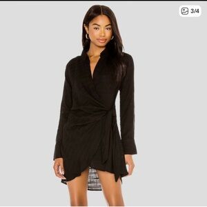 L*Space Black Wrap Mini Dress
